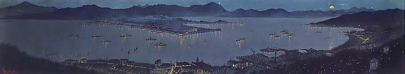 A night view of HongKong in the 1910's